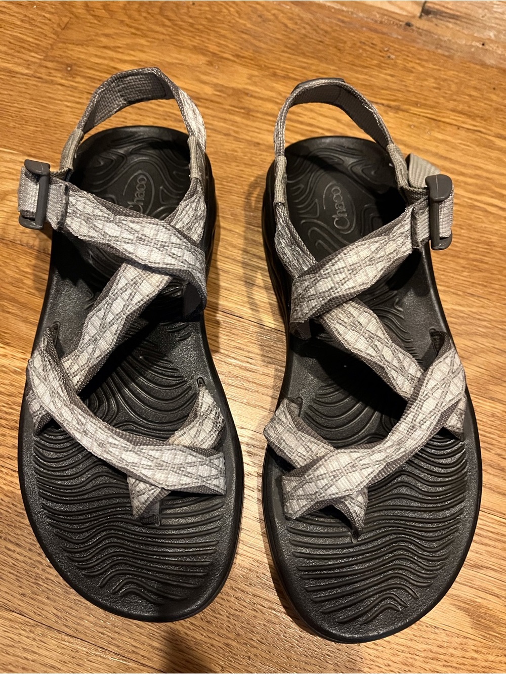 Chaco Women's Gray Patterned Sport Sandals